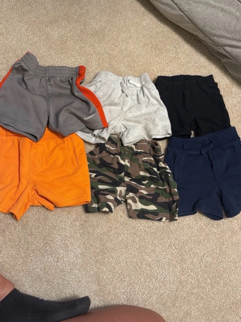 Kids Multi-Pack Casual Shorts - Gray, Orange, Camo, Navy, Black
